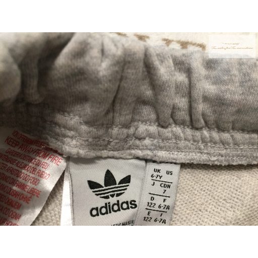 Adidas 6-7 év 122 cm szürke- sárga pamut fiú rövidnadrág - újszerű,hibátlan