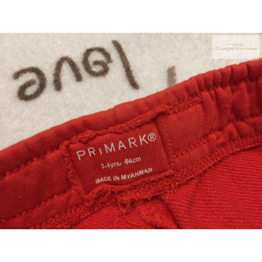 Primark 3-4 év 98-104 cm piros pamut fiú rövidnadrág -újszerű,hibátlan