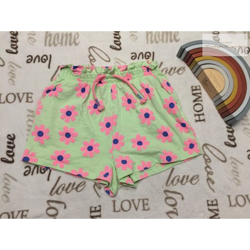 Matalan 13 év 158 cm zöld, rózsaszín virágmintás pamut lány rövidnadrág - újszerű,hibátlan
