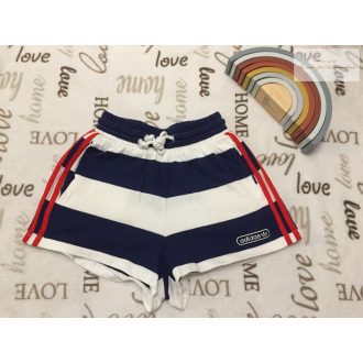 Adidas UK4 (XS) kék - fehér - piros pamut lány rövidnadrág-újszerű,hibátlan   Adidas UK4 (XS) kék - fehér - piros pamut lány rövidnadrág-újszerű,hibátlan