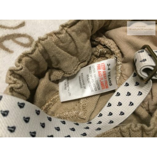 Matalan 3-4 év 98-104 cm barna, lenvászon fiú rövidnadrág húzentrógerrel-újszerű,hibátlan