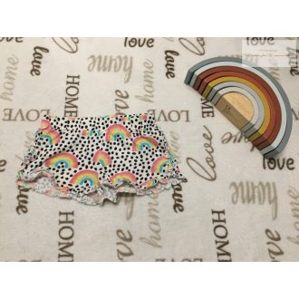 F§F 12  - 18 hó 80-86  cm pöttyös-szivárvány mintás pamut lány rövidnadrág- újszerű, hibátlan   F§F 12  - 18 hó 80-86  cm pöttyös-szivárvány mintás pamut lány rövidnadrág- újszerű, hibátlan