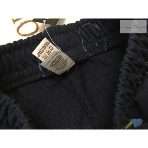 Dunnes 3-4 év 104 cm kék, színes smiley fej  mintás puha pamut fiú rövidnadrág -  új, címkés