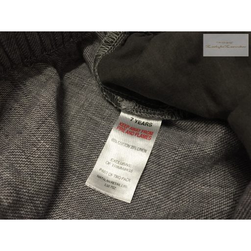 Matalan 7 év 122 cm szürke, vékony puha lenvászon fiú rövidnadrág- újszerű,hibátlan
