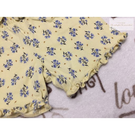 Mothercare 4-5 év 104-110 cm sárga, kék virágmintás pamut lány rövidnadrág újszerű,hibátlan