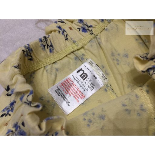 Mothercare 4-5 év 104-110 cm sárga, kék virágmintás pamut lány rövidnadrág újszerű,hibátlan