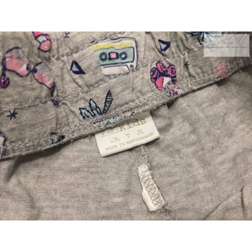 F§F 8-9 év 134 cm szürke, görkori-napszemcsi...mintás pamut lány rövidnadrág-újszerű,hibátlan