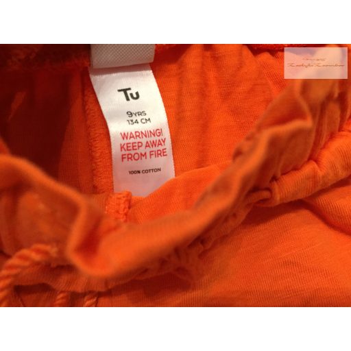 TU 9 év 134 cm narancssárga, pici fodros pamut lány rövidnadrág újszerű,hibátlan