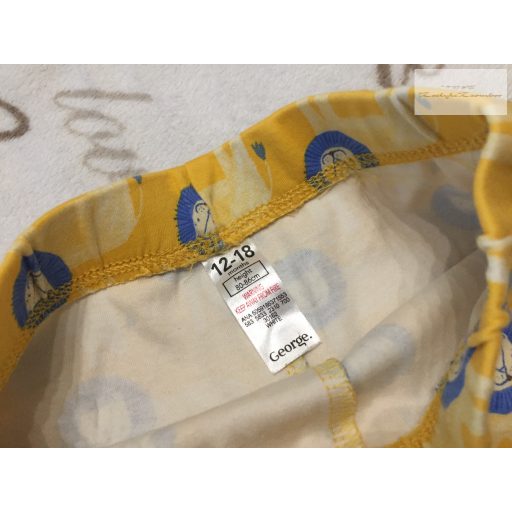 George 12  - 18 hó 86 cm sárga, oroszlán  mintás vékony pamut  fiú rövidnadrág-újszerű,hibátlan