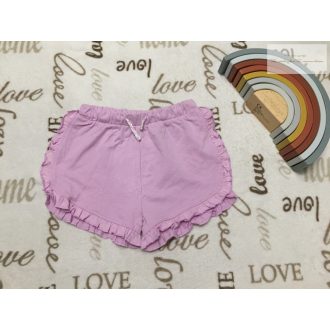   Matalan 4-5  év   104 - 110 cm lila,  pici fodros pamut lány rövidnadrág   - új, szettet bontottam