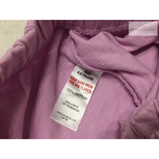 Matalan 4-5  év   104 - 110 cm lila,  pici fodros pamut lány rövidnadrág   - új, szettet bontottam