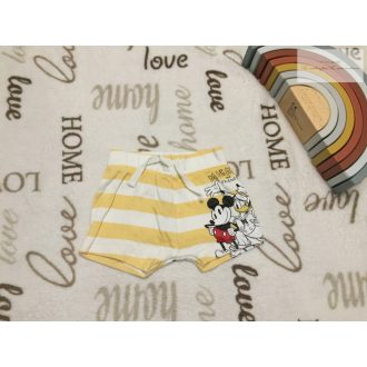   Disney at Primark újszülöttre való 3,4 kg sárga csíkos, Mickey-Donald -.Pluto mintás vékony pamut fiú rövidnadrág -újszerű,hibátlan