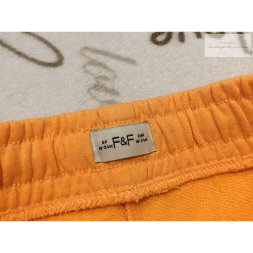 F§F 18 - 24 hó 92 cm narancssárga pamut  fiú rövidnadrág-újszerű,hibátlan