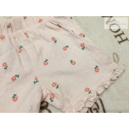 Primark 9-12 hó 74-80  cm  rózsaszín, virágmintás pamut lány rövidnadrág -újszerű, hibátlan