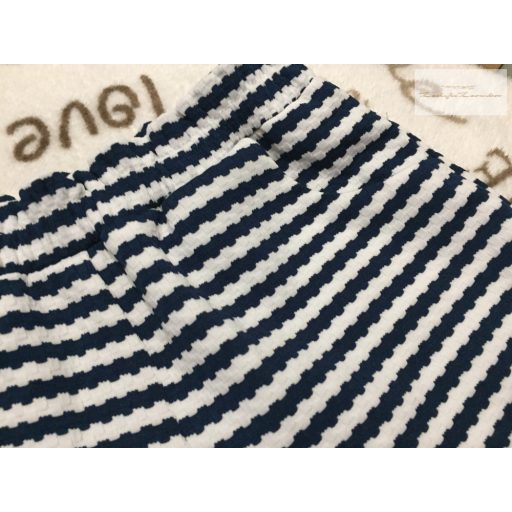 Nutmeg 3-4 év 104 cm kék - fehér csíkos, elegánsabb pamut lány rövidnadrág - újszerű,hibátlan