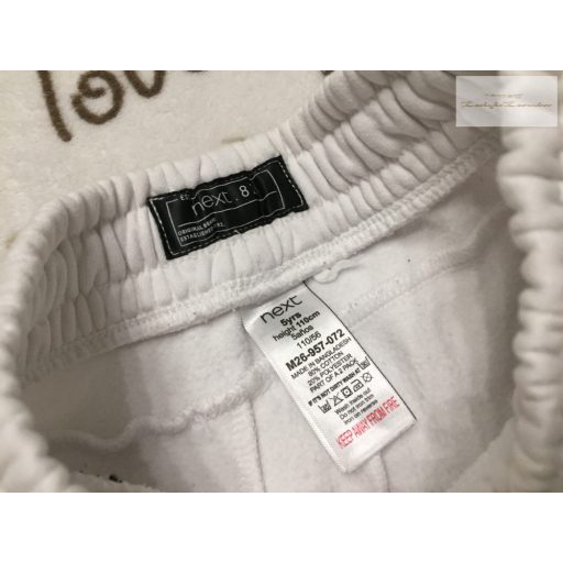 Next 5 év 110 cm  fehér - fekete puha pamut fiú rövidnadrág- újszerű,hibátlan