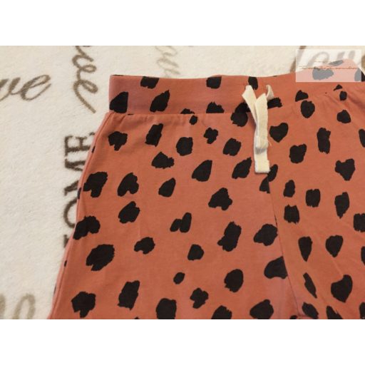Primark 9-12 hó 74-80 cm   tégla színű, fekete mintás vékony pamut lány  rövidnadrág- újszerű, hibátlan