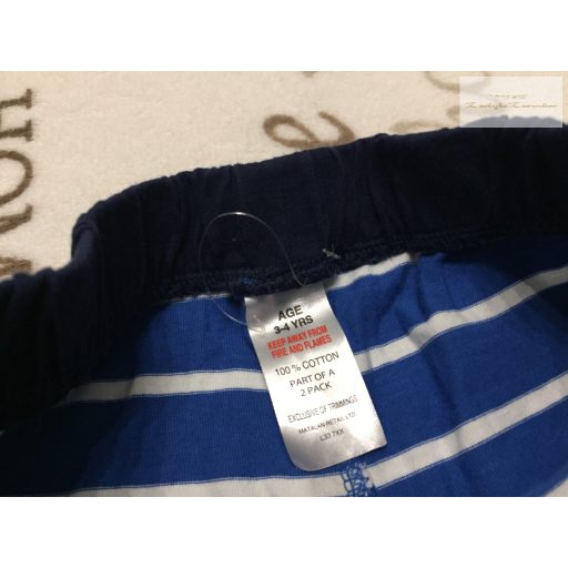Matalan 3-4  év 98 -104 cm kék - fehér csíkos vékony pamut fiú rövidnadrág -új, szettet bontottam
