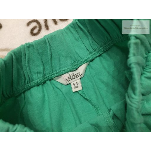 E- vie Angel 4-5 év 104-110 cm zöld, pici fodros vékony pamut lány rövidnadrág- újszerű,hibátlan