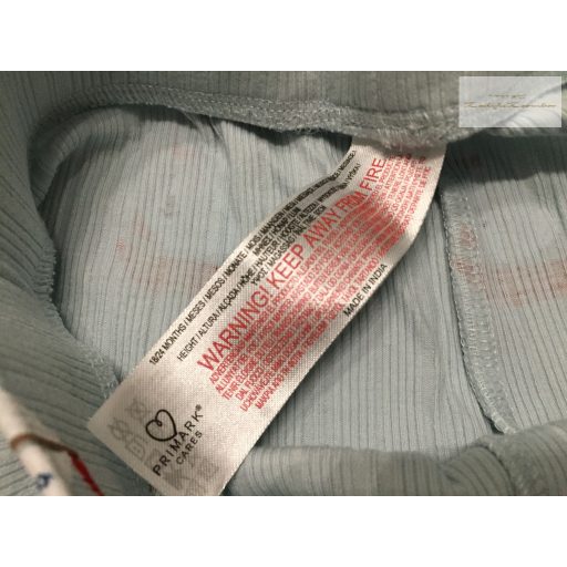 Primark 18- 24 hó 92 cm világoskék, vitorláshajó mintás vékony pamut fiú rövidnadrág- újszerű,hibátlan