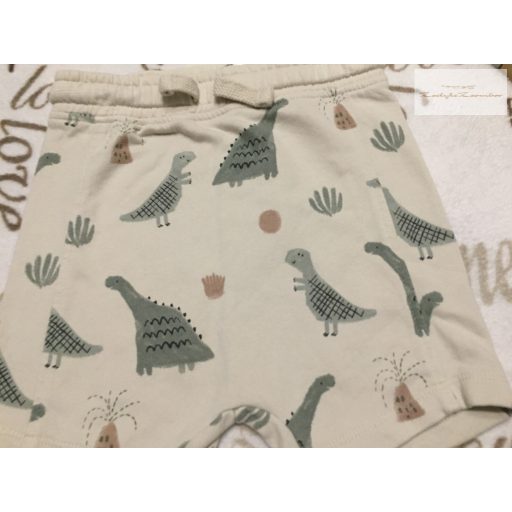 George 4  - 5  év 104 - 110  cm bézs, khaki-barna dinó mintás vékony pamut pamut rövidnadrág - új, szettet bontottam