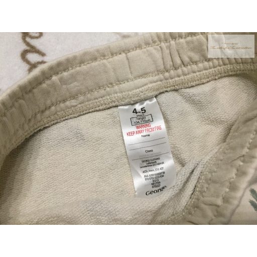 George 4  - 5  év 104 - 110  cm bézs, khaki-barna dinó mintás vékony pamut pamut rövidnadrág - új, szettet bontottam