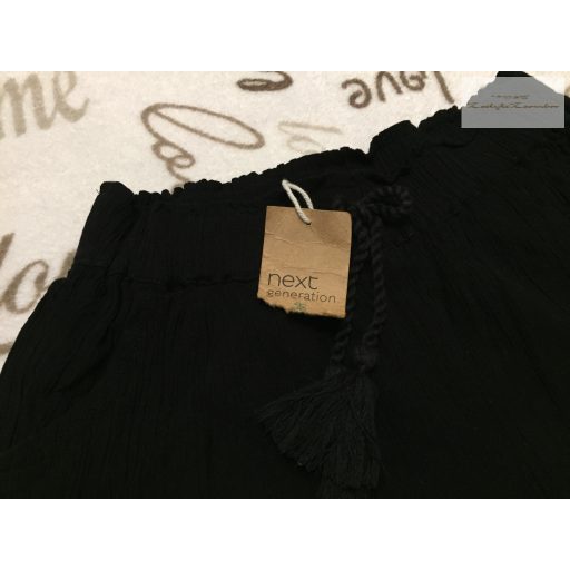 Next 12 év 152 cm fekete vékony lenvászon/ pamut lány rövidnadrág  új, címkés
