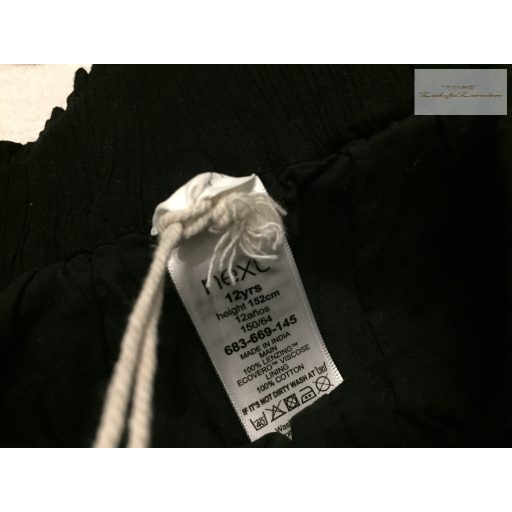 Next 12 év 152 cm fekete vékony lenvászon/ pamut lány rövidnadrág  új, címkés