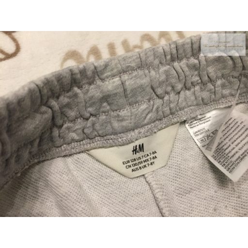 H§M 7-8 év 128 cm szürke pamut fiú rövidnadrág - újszerű,hibátlan