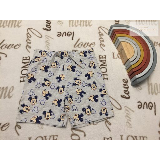 Disney at Primark 18  - 24 hó 86 - 92 cm szürke, Mickey mintás vékony pamut fiú rövidnadrág - újszerű,hibátlan