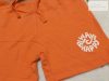 Primark 9-12 hó 74-80 cm narancssárga, szárán feliratos vékony pamut fiú rövidnadrág - újszerű,hibátlan