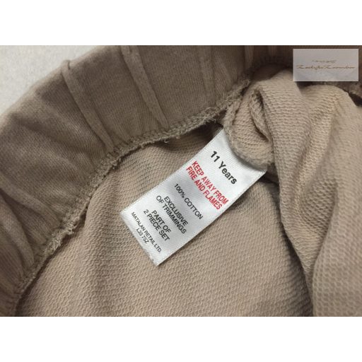 Matalan 11 év 146 cm  tejeskávé alapon khaki-fekete mintás pamut fiú rövidnadrág - újszerű,hibátlan