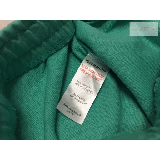 Matalan 18 - 23  hó 86 - 92 cm zöld, puha pamut fiú rövidnadrág- újszerű,hibátlan