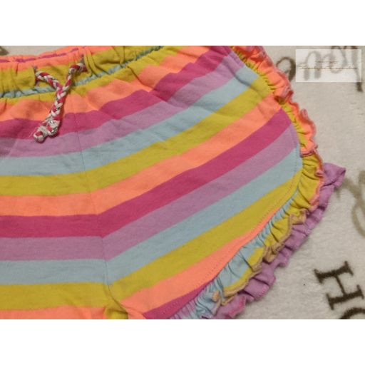 Matalan 4-5  év   104 - 110 cm színes csíkos, pici fodros pamut lány rövidnadrág  - újszerű,hibátlan