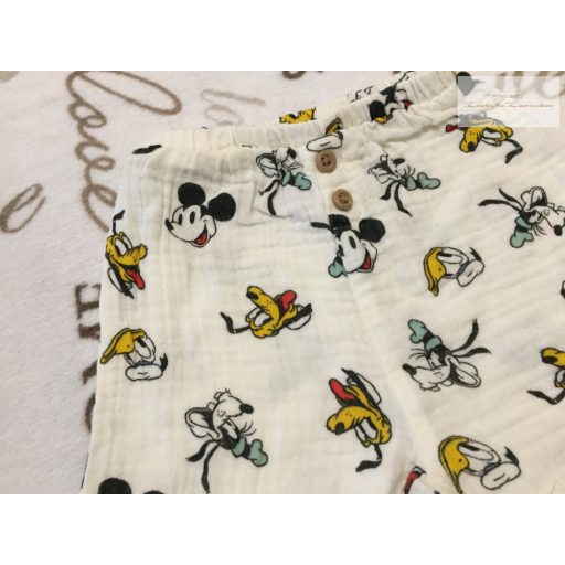 Disney at Primark 6-9 hó 68 - 74 cm Mickey-Pluto mintás puha duplagéz rövidnadrág- újszerű,hibátlan