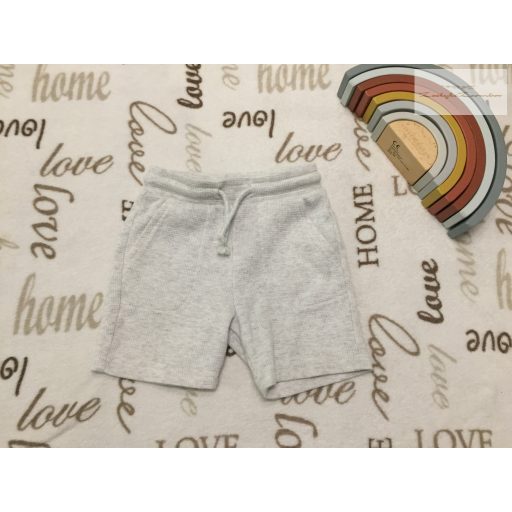 F§F 18-24 hó 92 cm szürke pamut fiú rövidnadrág-újszerű,hibátlan