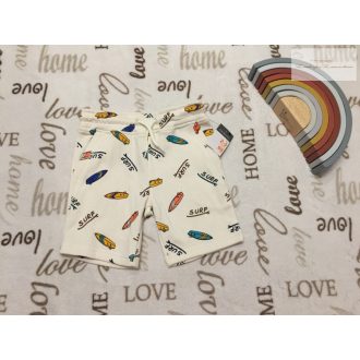   Primark 2-3 év 98 cm fehér, színes Surf feliratos-mintás  pamut fiú rövidnadrág- - új, címkés