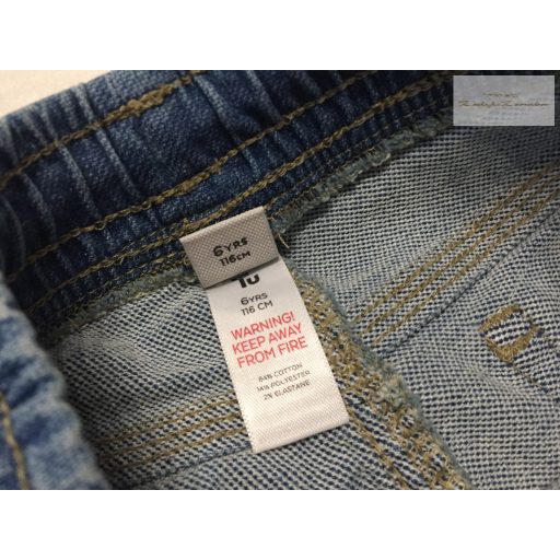TU 6 év 116 cm  puha pamutos farmer anyagú fiú rövidnadrág- újszerű,hibátlan