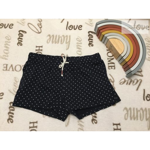 H§M 8-9 év 134 cm sötétkék, apró fehér pöttyös vékony pamut lány rövidnadrág - újszerű,hibátlan