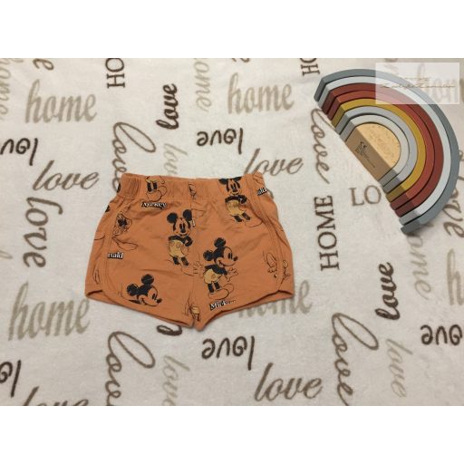 Disney at George 12 - 18  hó 80 -86  cm barna, Mickey  mintás vékony pamut fiú rövidnadrág- újszerű,hibátlan