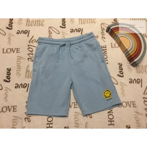 Smiley World 10-11 év 146 cm kék, Smiley mintás puha pamut fiú rövidnadrág - újszerű,hibátlan