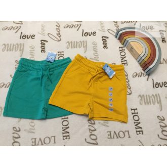   Matalan 3-4 év 98-104 cm zöld - sárga pamut fiú rövidnadrág szett 2 db - új, címkés