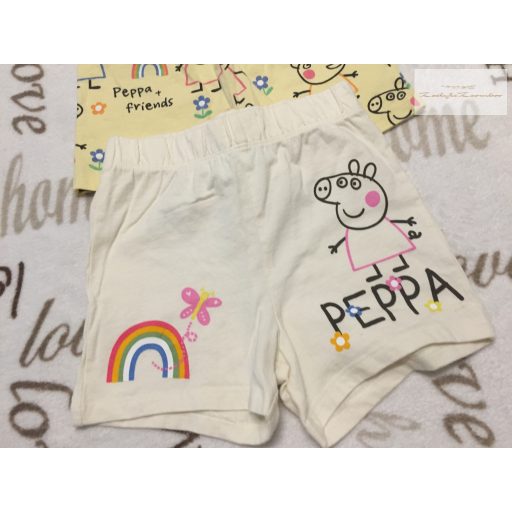 George 12  - 18 hó 86 cm Peppa mintás vékony pamut lány rövidnadrág szett 2 db -újszerű,hibátlan