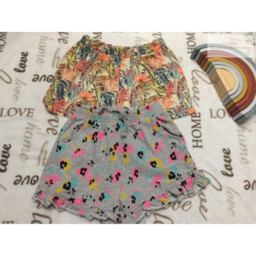 Next, Matalan 10 év 140 cm virágmintás pamut lány rövidnadrág szett 2 db - újszerű,hibátlan