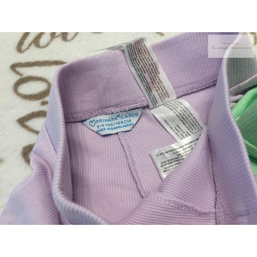 Primark 2-3 és 3-4 év 98 cm halvány lila és zöld vékony pamut lány  rövidnadrág szett - újszerű,hibátlan