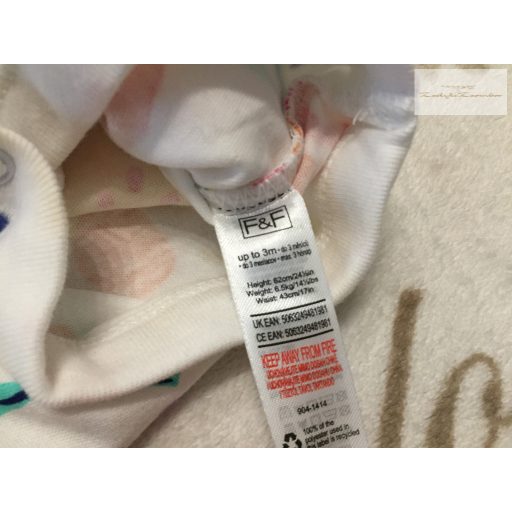 F§F up to 3 month  62 cm 6 kg  szivárvány - virágmintás pamut lány body - új, szettet bontottam