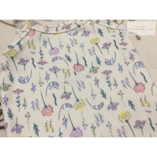 Matalan 0-3 hó 56 -62 cm  virágos - fodros  pamut lány body---újszerű, hibátlan