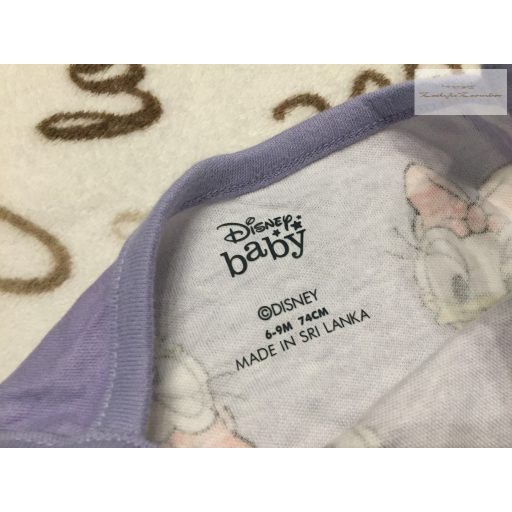 Disney 6-9 hó  68 - 74 cm lila, Daisy mintás pamut lány pántos body újszerű, hibátlan