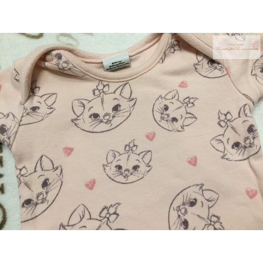 Disney újszülöttre való 50- 56  cm  Marie cica mintás pamut lány body - újszerű,hibátlan