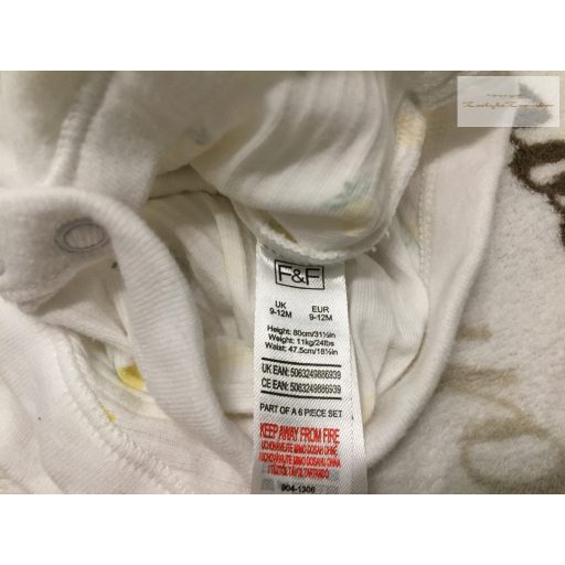 F§F 9-12 hó 80 cm 11 kg  citrom mintás  pamut pántos lány body-újszerű,hibátlan